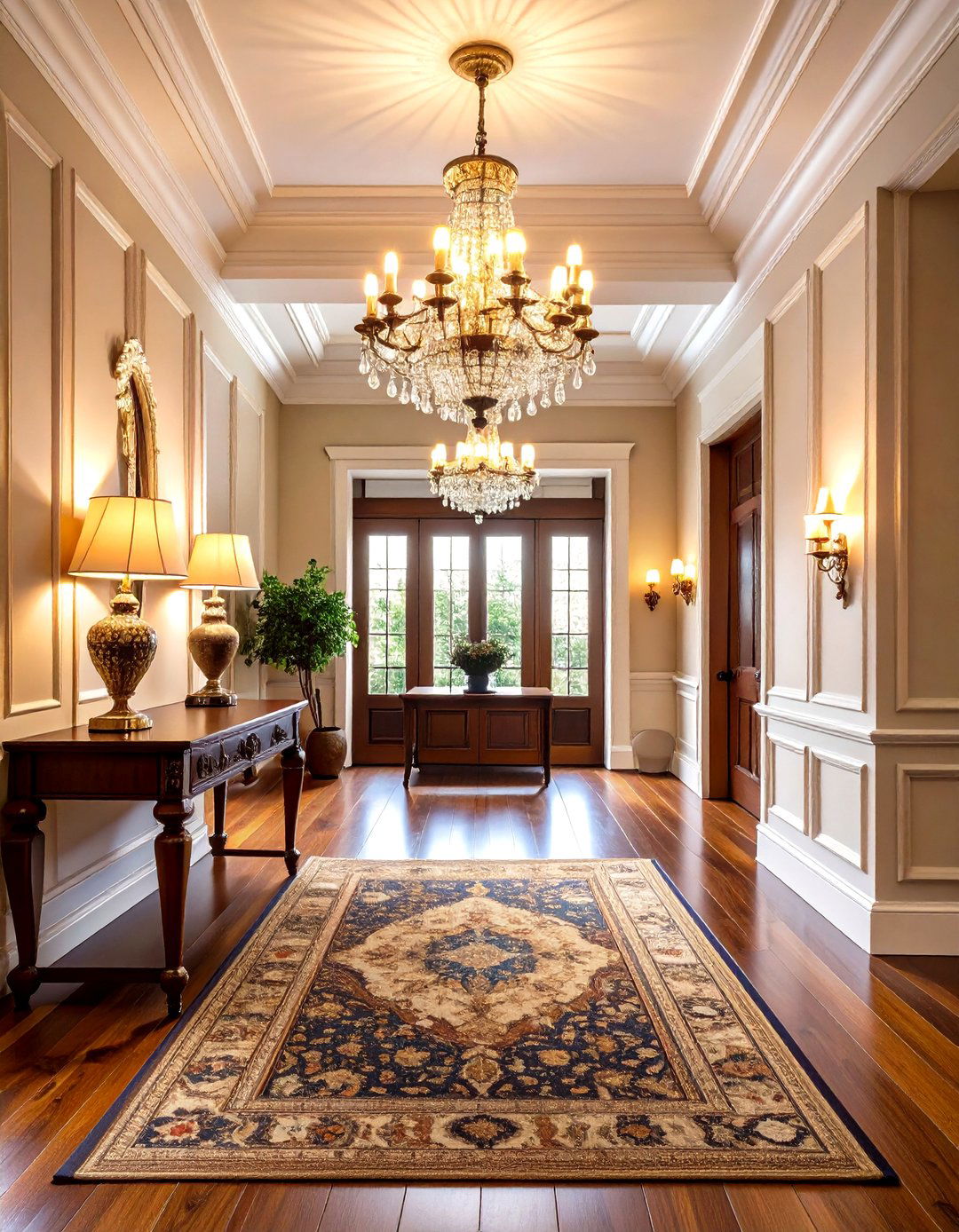 Traditional Elegant Foyer with Classic Symmetry - 24 Foyer Decor Ideas
