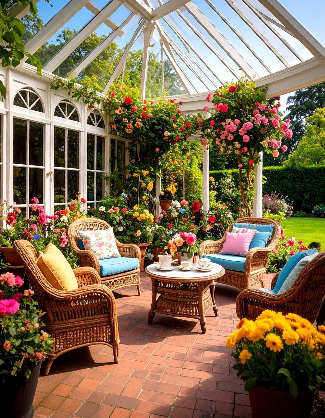 Traditional English Conservatory with Formal Garden Views - 24 Sunroom Ideas