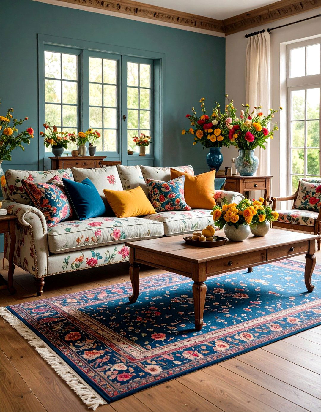 Traditional English Country Sofa Pairing - 24 Mismatched Sofas in Living Room Ideas