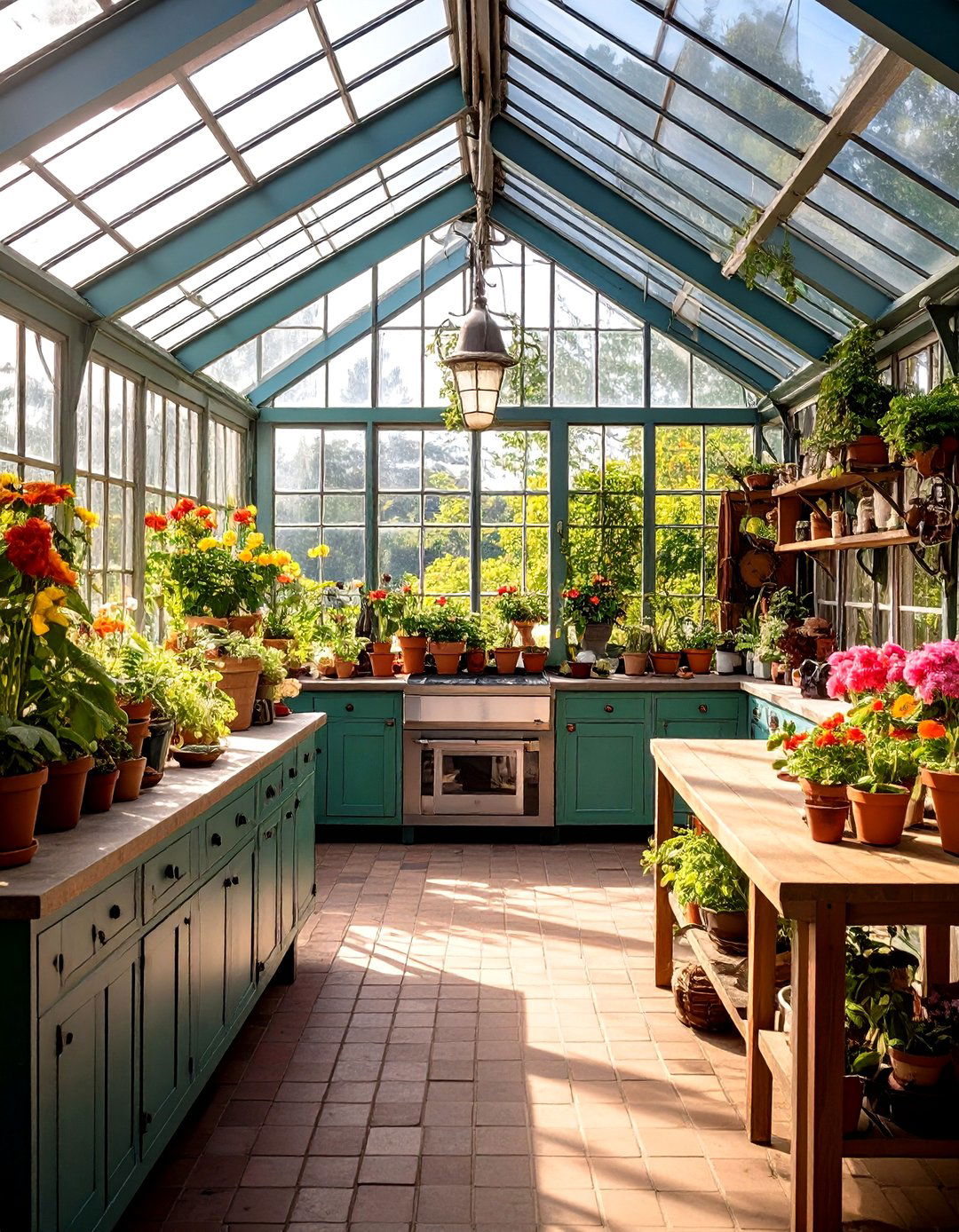 Traditional English Greenhouse Kitchen - 24 Greenhouse Kitchen Design Ideas