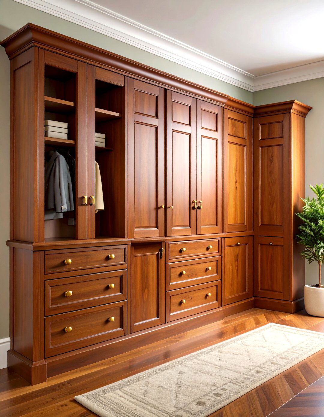 Traditional Entry Closet with Rich Wood and Classic Details - 24 Entry Closet Ideas