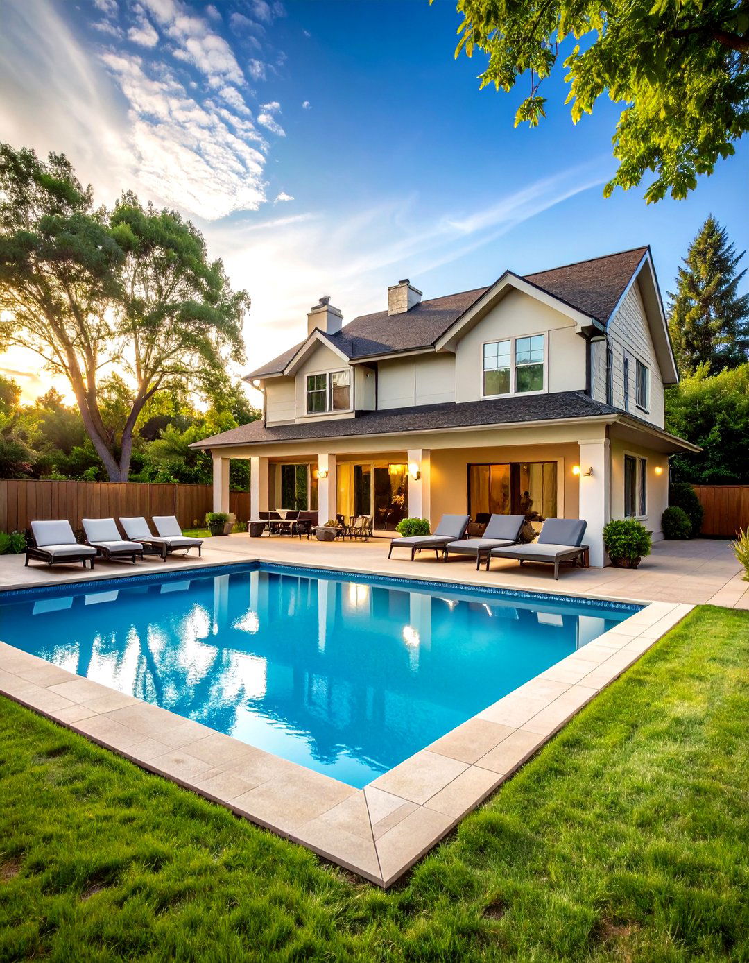 Traditional Family Pool Design - 24 Semi Inground Pool Ideas