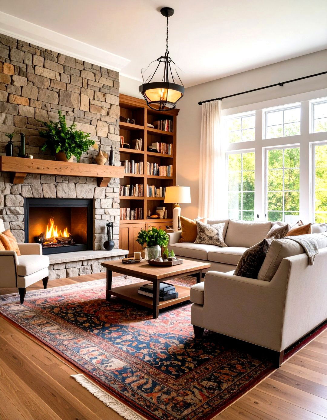 Traditional Family Room with Fireplace - 24 Traditional Interior Design Ideas