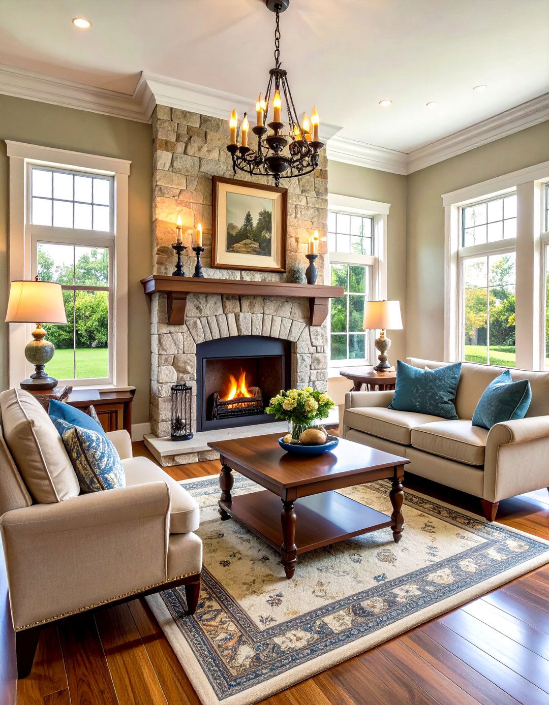 Traditional Fireplace Focal Point - 24 Traditional Living Room Ideas