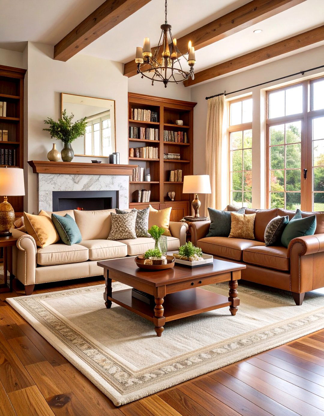 Traditional Fireplace Symmetrical Living Room - 24 Symmetrical Living Room Ideas