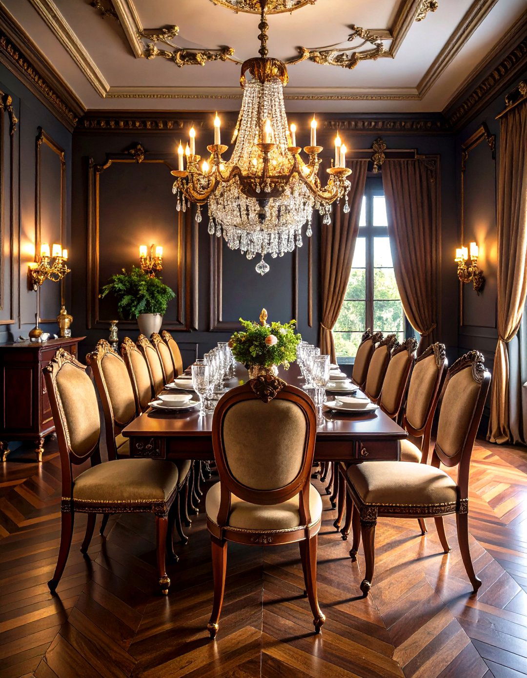 Traditional Formal Dark Wood Dining - 24 dark wood floor dining room ideas
