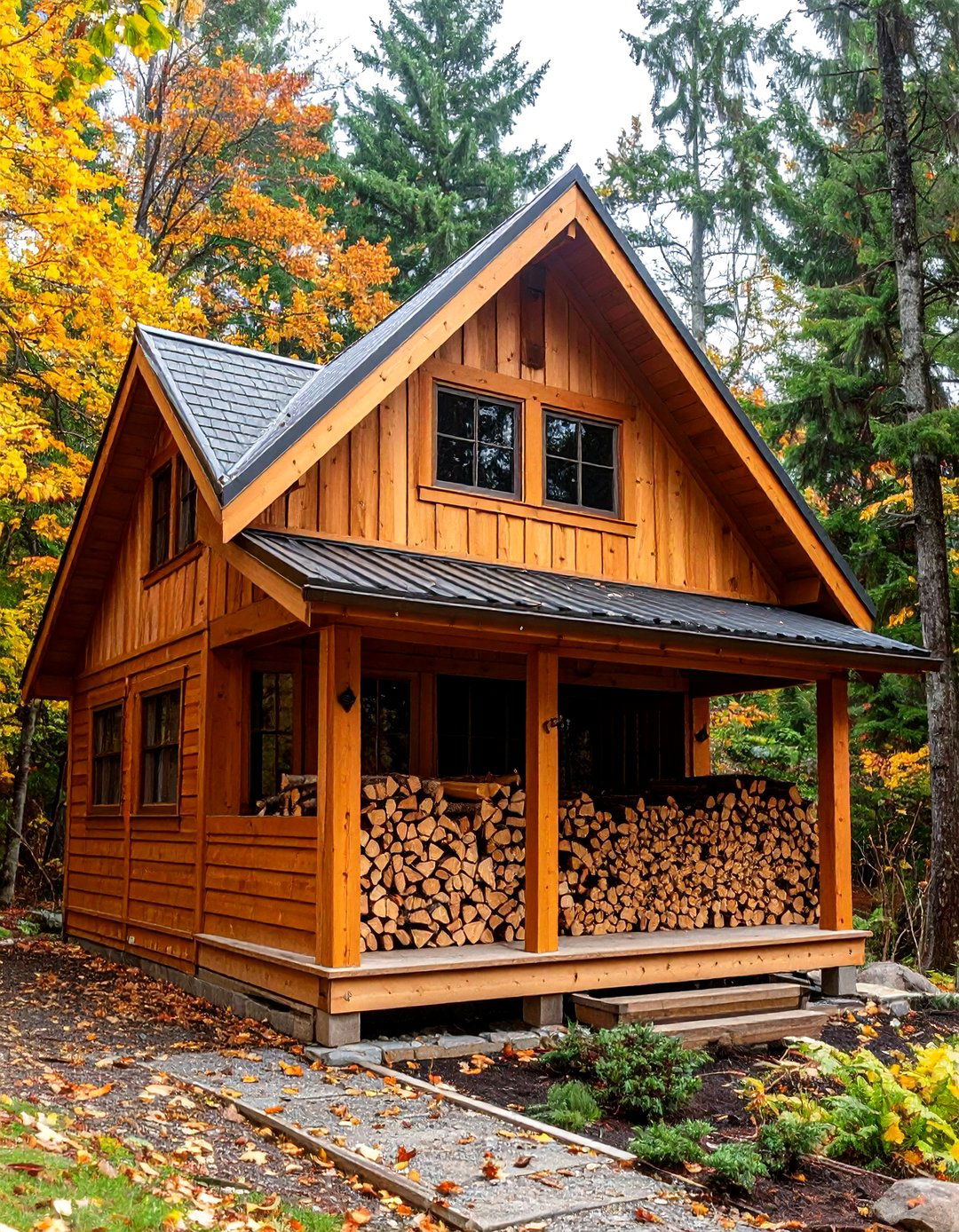 Traditional Gable Roof Firewood Storage - 24 wood shed ideas
