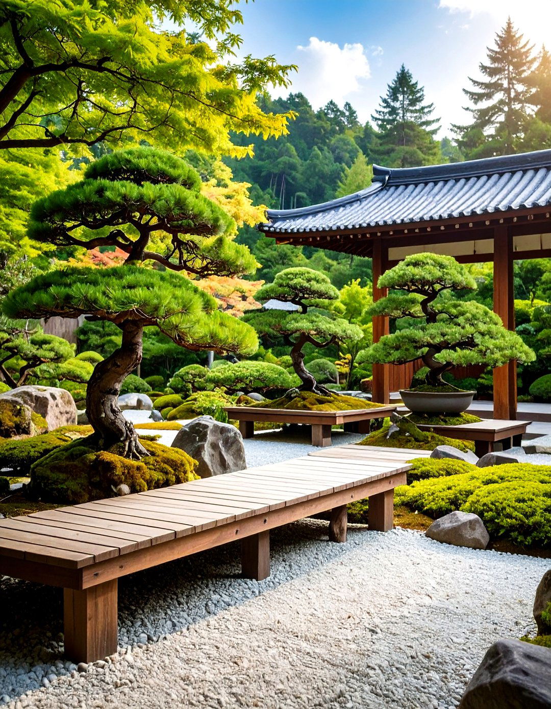 Traditional Japanese Pole Display Garden - 24 Bonsai Garden Ideas