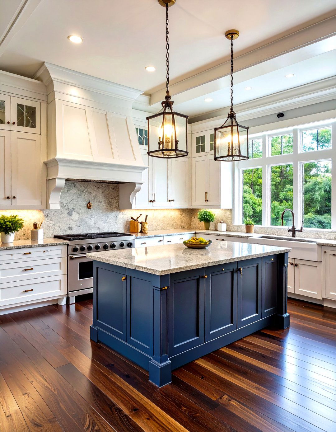 Traditional Kitchen Dark Wood Floors White Cabinets - 24 Kitchen With Dark Wood Floors