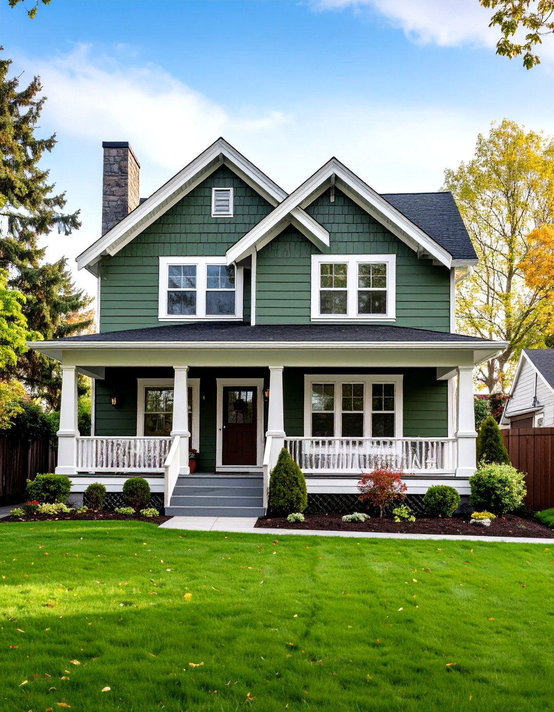 Traditional Lap Siding Simplicity - 24 Dark Olive Green House Designs