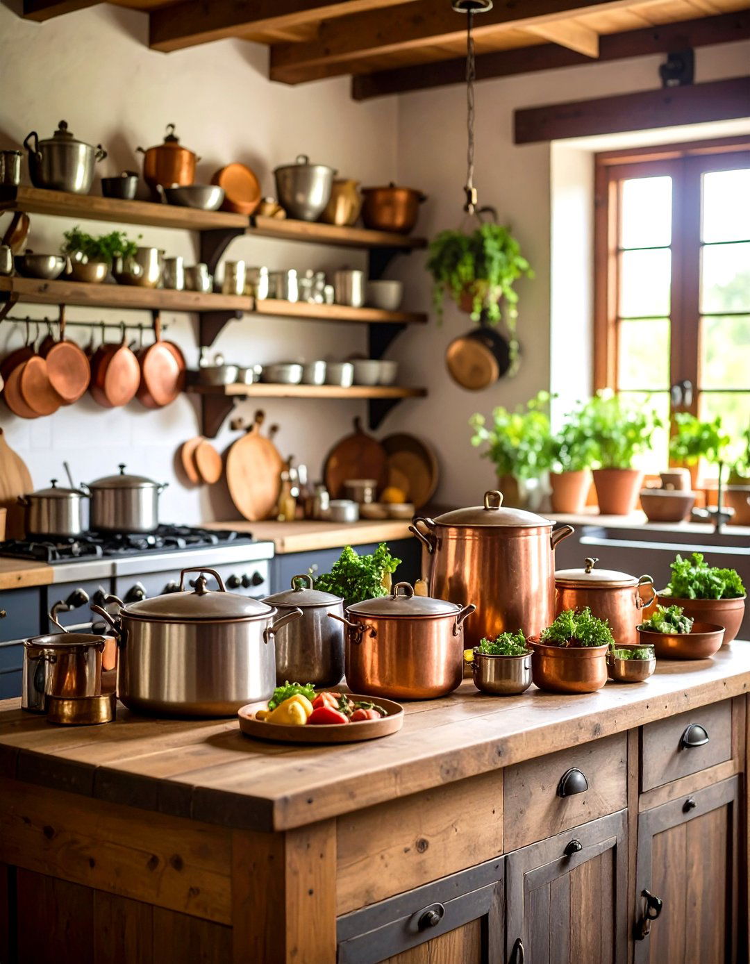 Traditional Metal Accent Integration - 24 Primitive Kitchen Ideas