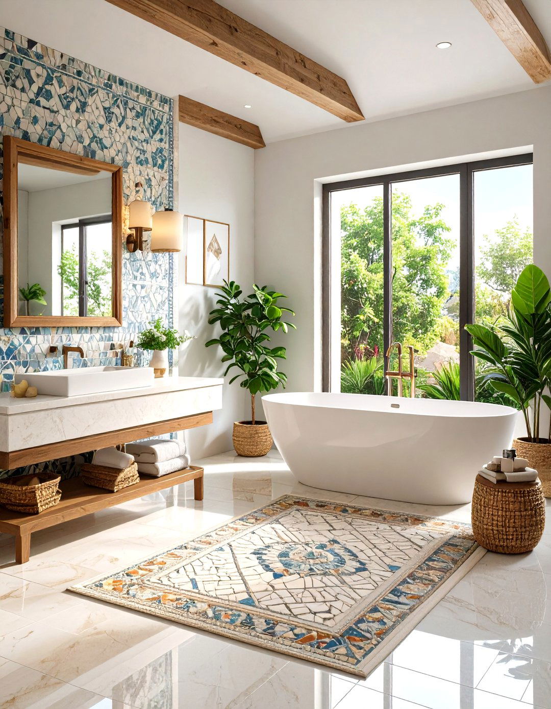 Traditional Mosaic Accent Bathroom - 24 Traditional Bathroom Ideas