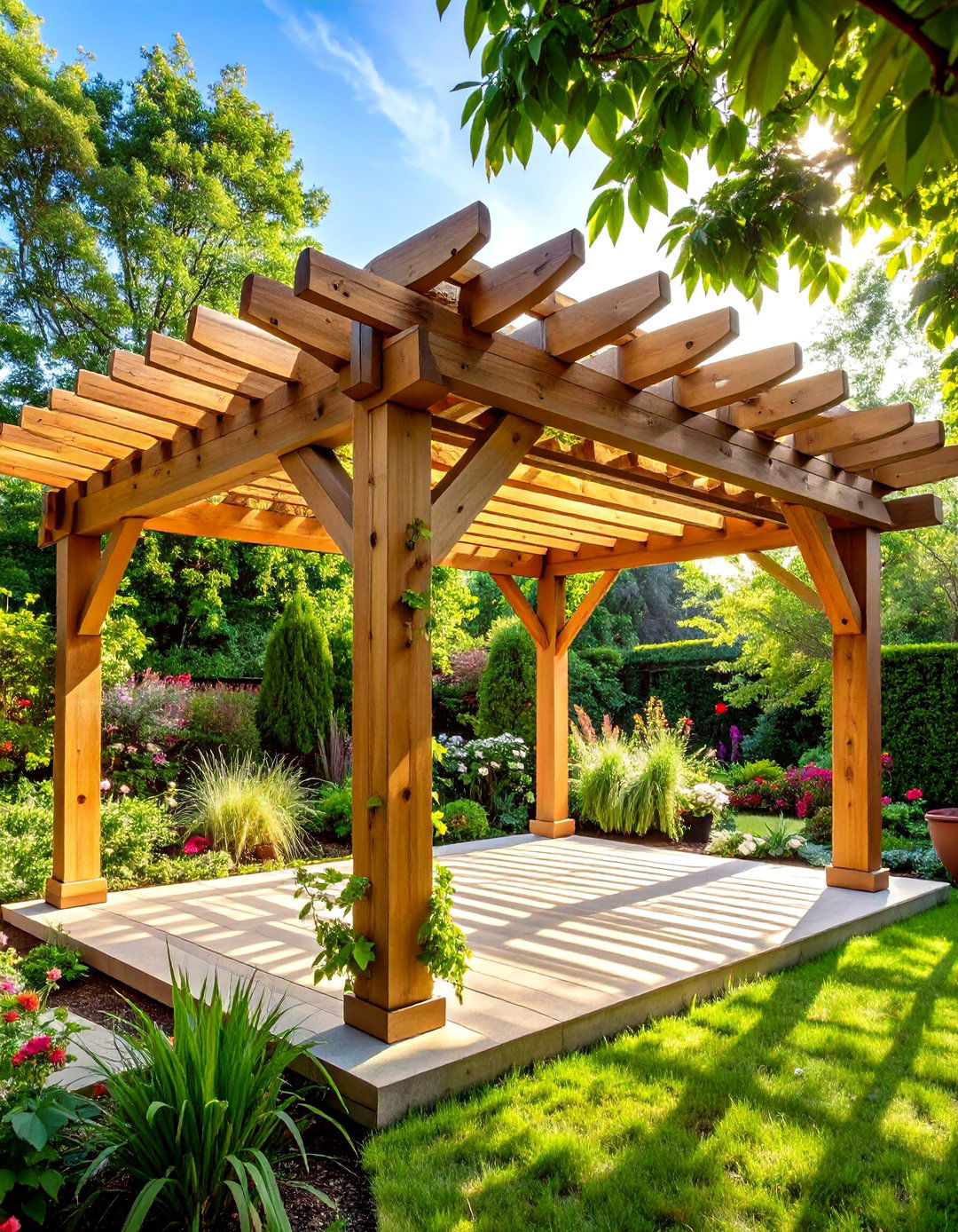 Traditional Pergolas with Lattice Roofing - 24 Shade Ideas