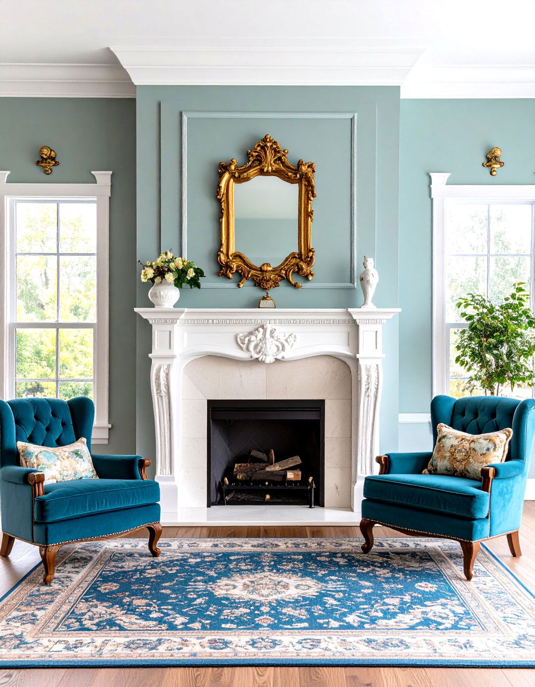 Traditional Poplar Mantel with Crown Molding - 24 Wood Mantel Ideas