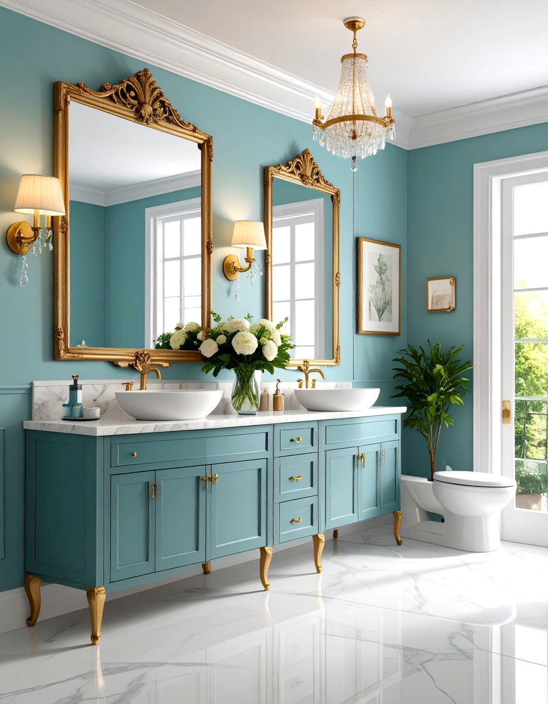 Traditional Powder Room Sophistication - 24 Traditional Interior Design Ideas