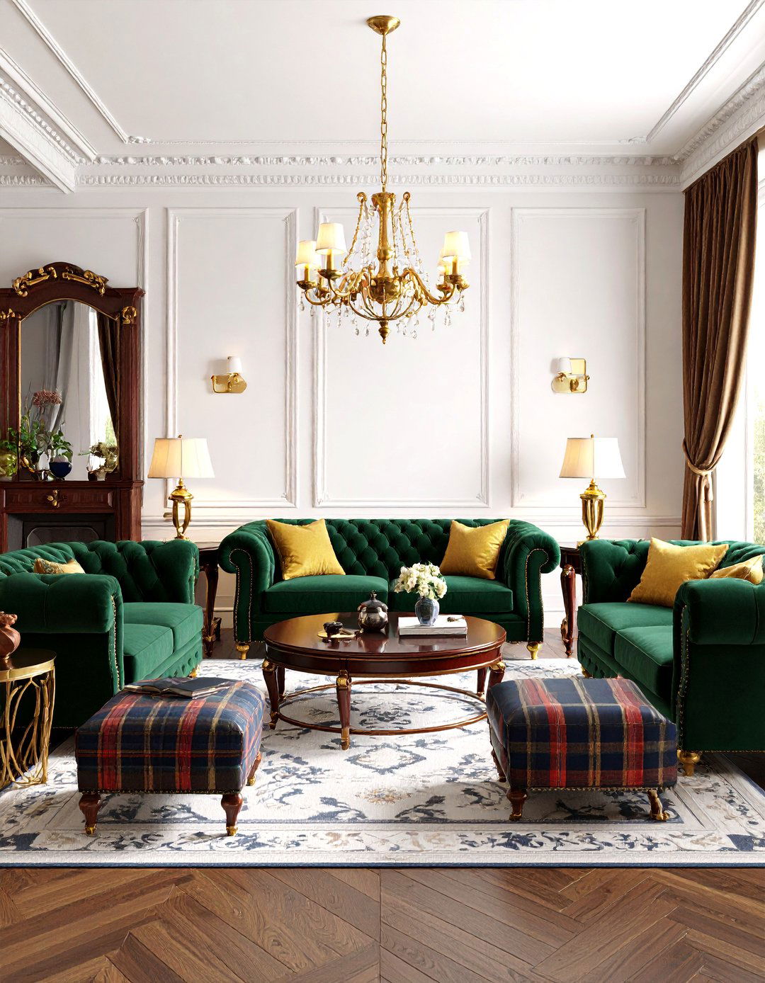 Traditional Preppy Club Room - 24 Ralph Lauren Living Room Ideas