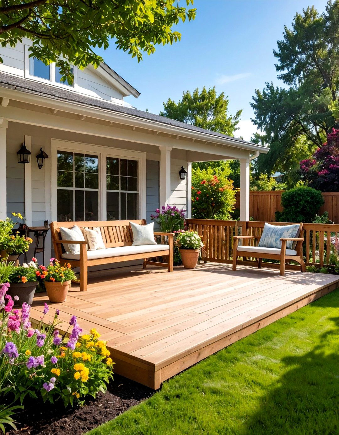 Traditional Rectangle Classic Deck - 24 Wood Deck Ideas