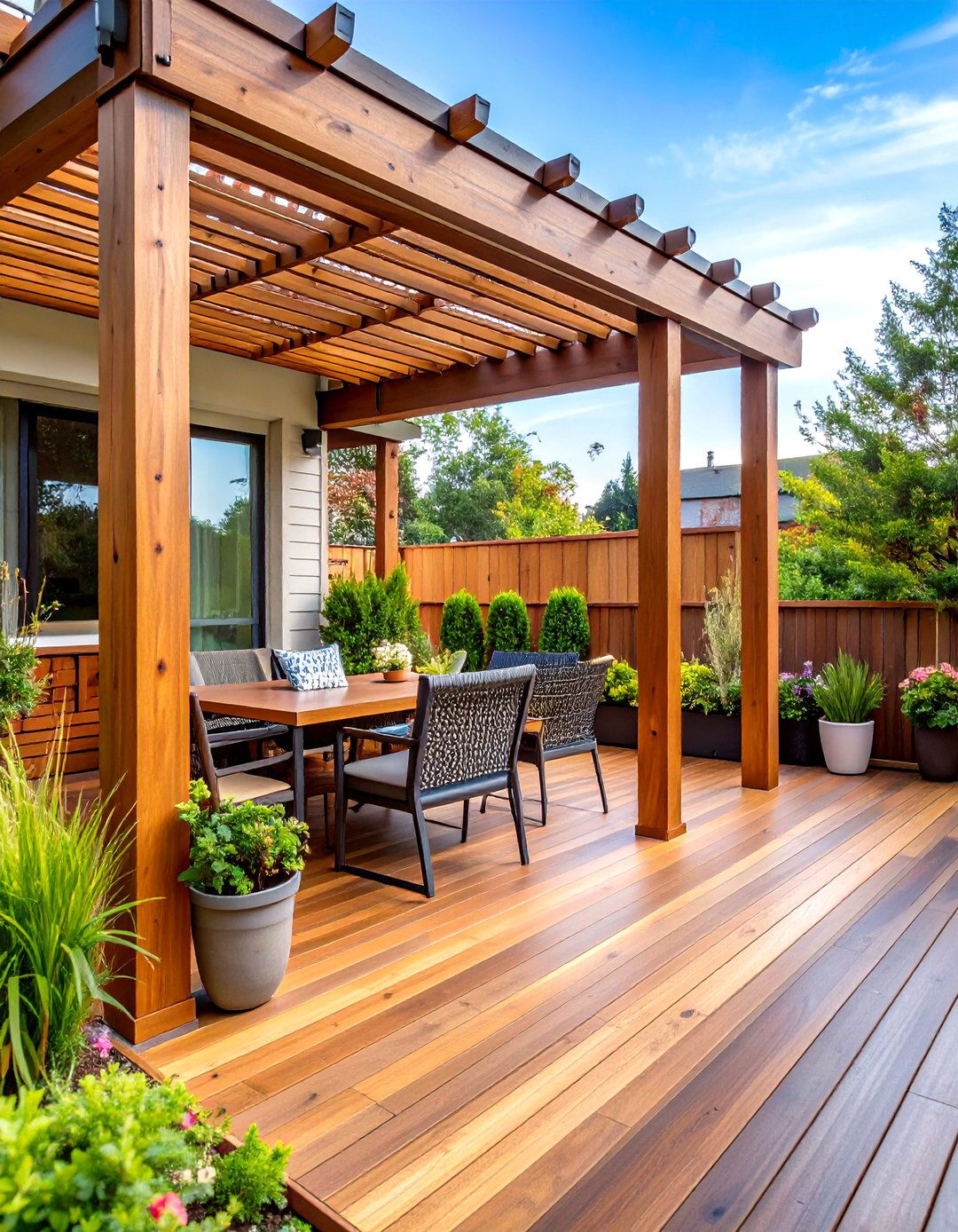 Traditional Redwood Natural Lattice Beauty - 24 Deck Lattice Ideas
