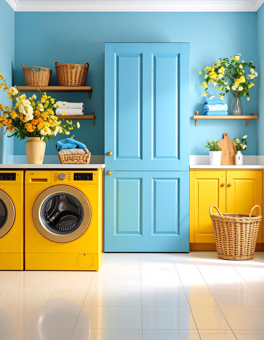 Traditional Six Panel Hinged Door with Classic Molding - 24 Laundry Room Door Ideas