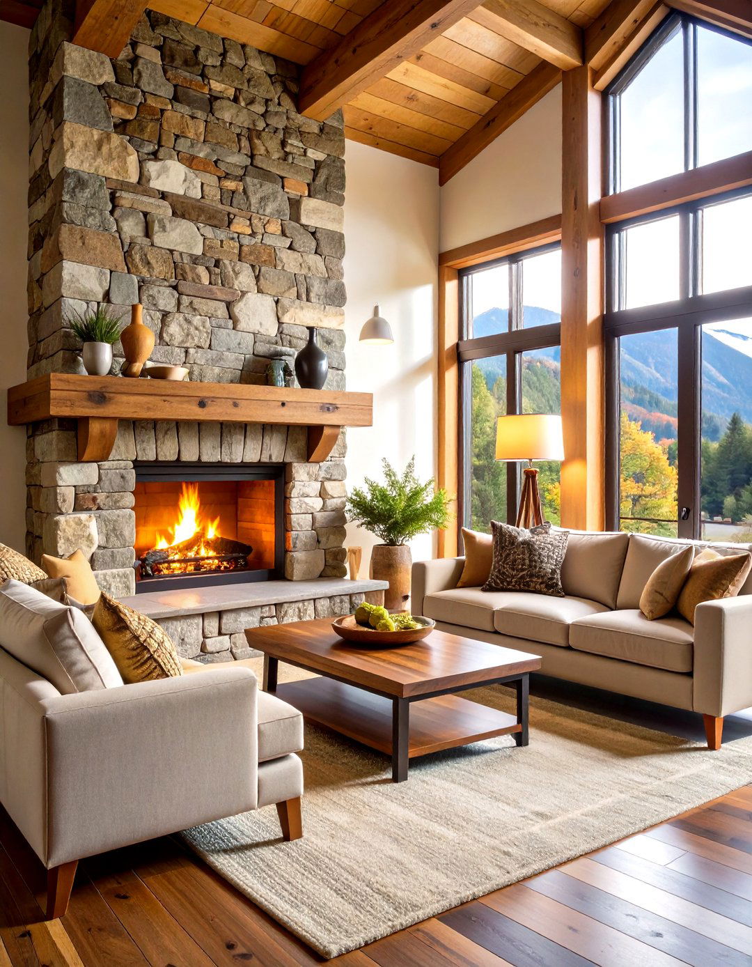 Traditional Stone Corner Fireplace Design - 24 Corner Fireplace Ideas
