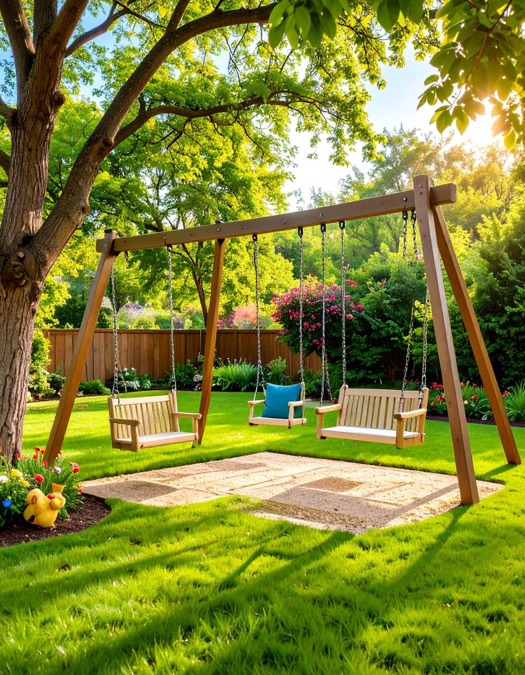 Traditional Swing Set Paradise - 24 Backyard Playground Ideas