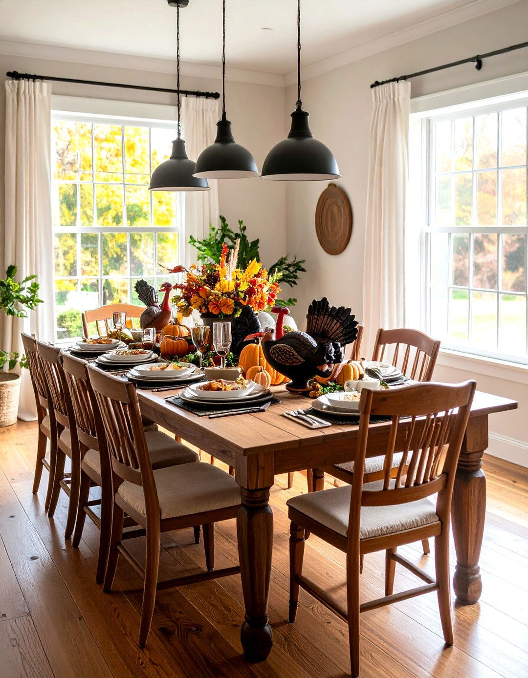 Traditional Turkey and Pilgrim Theme - 24 Thanksgiving Decor Ideas
