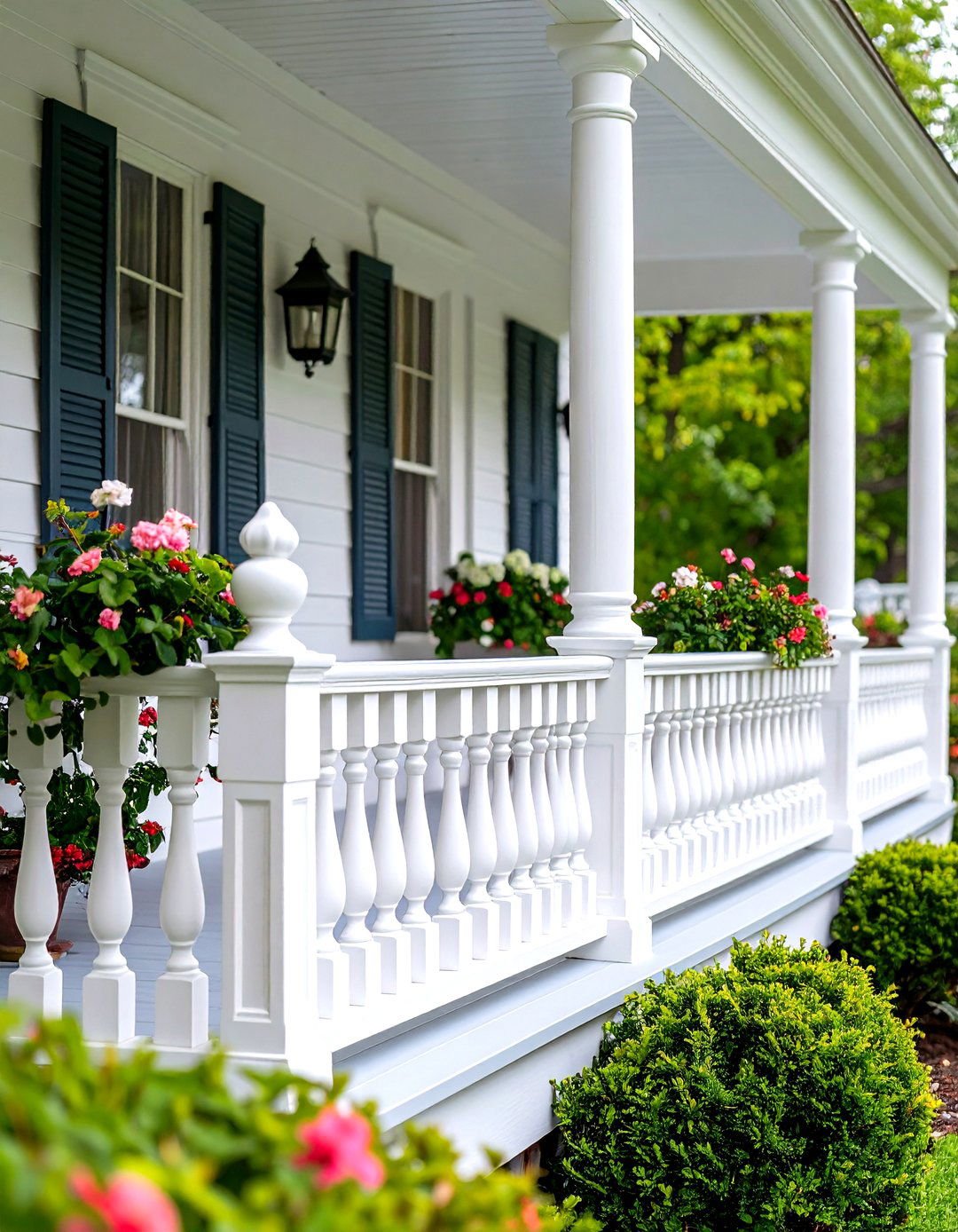 Traditional Turned Baluster Railings - 24 Colonial Front Porch Ideas