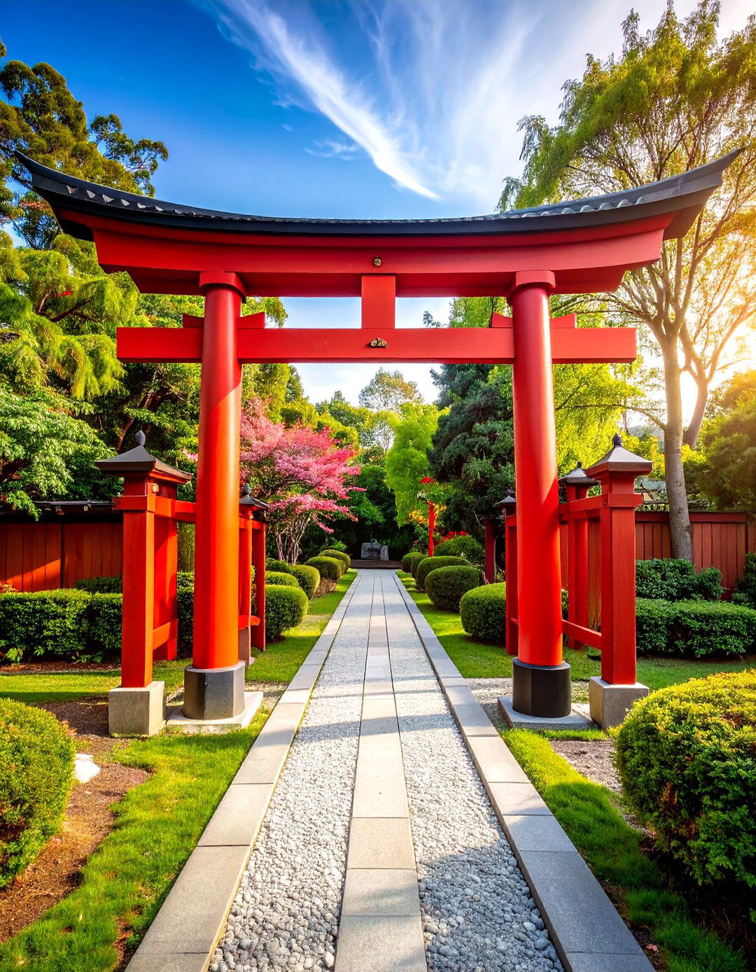 Traditional Vermilion Torii Gate - 24 Japanese Garden Gate Design Ideas
