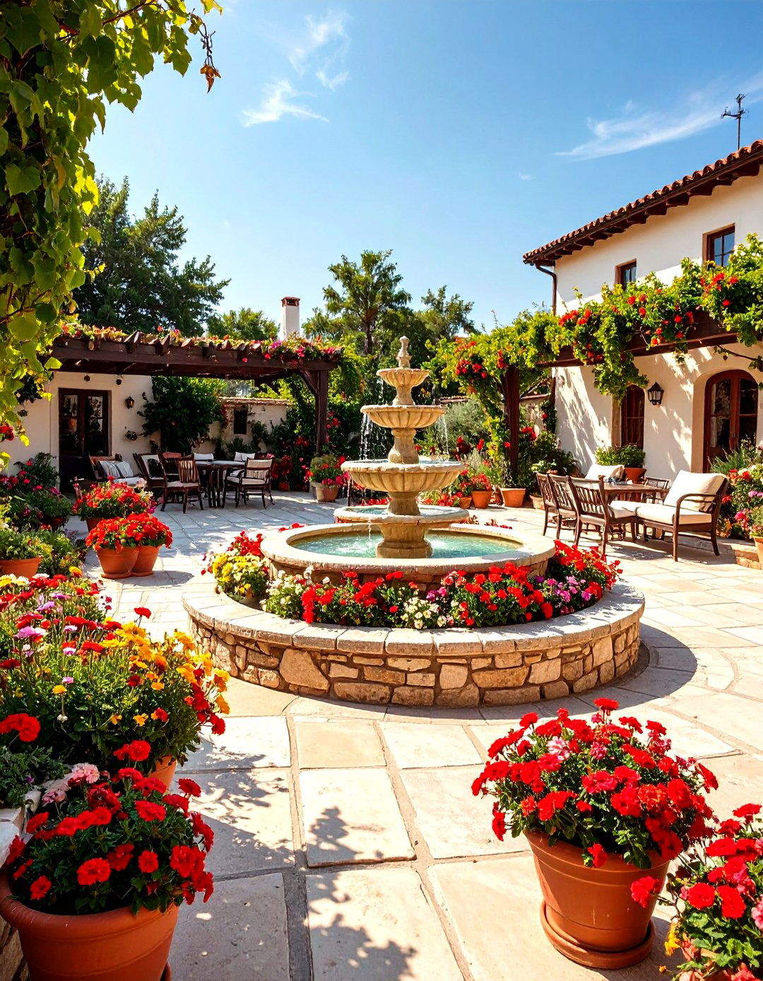 Traditional Village Square Garden - 24 Greek Garden Ideas