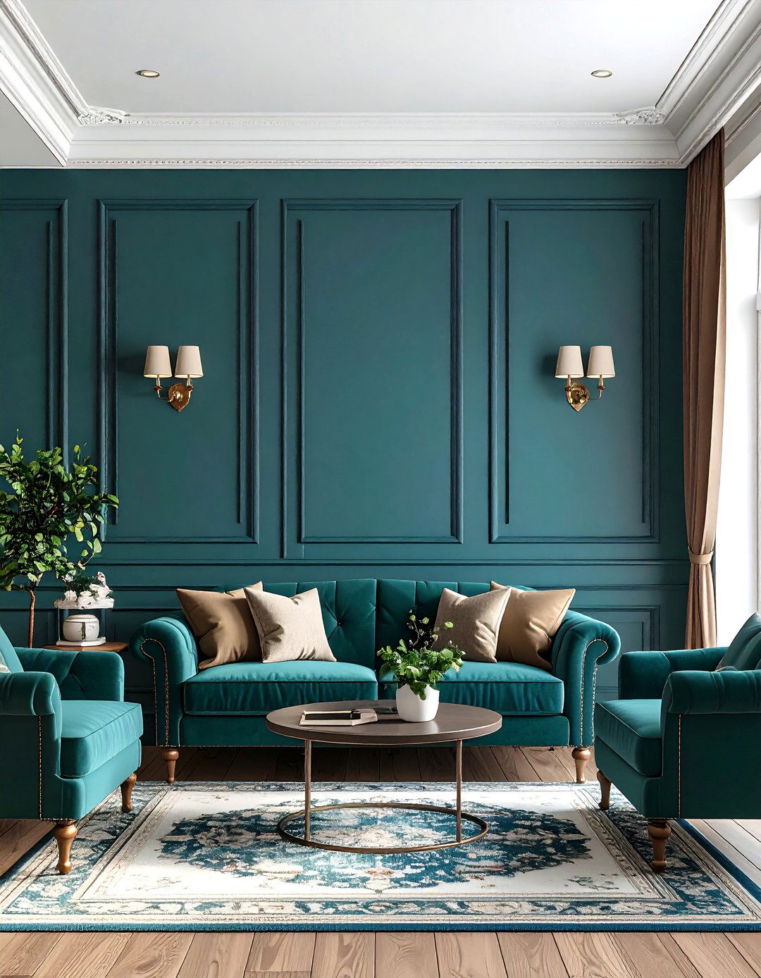 Traditional Wainscoting Design Elements - 24 Living Room Accent Wall Ideas