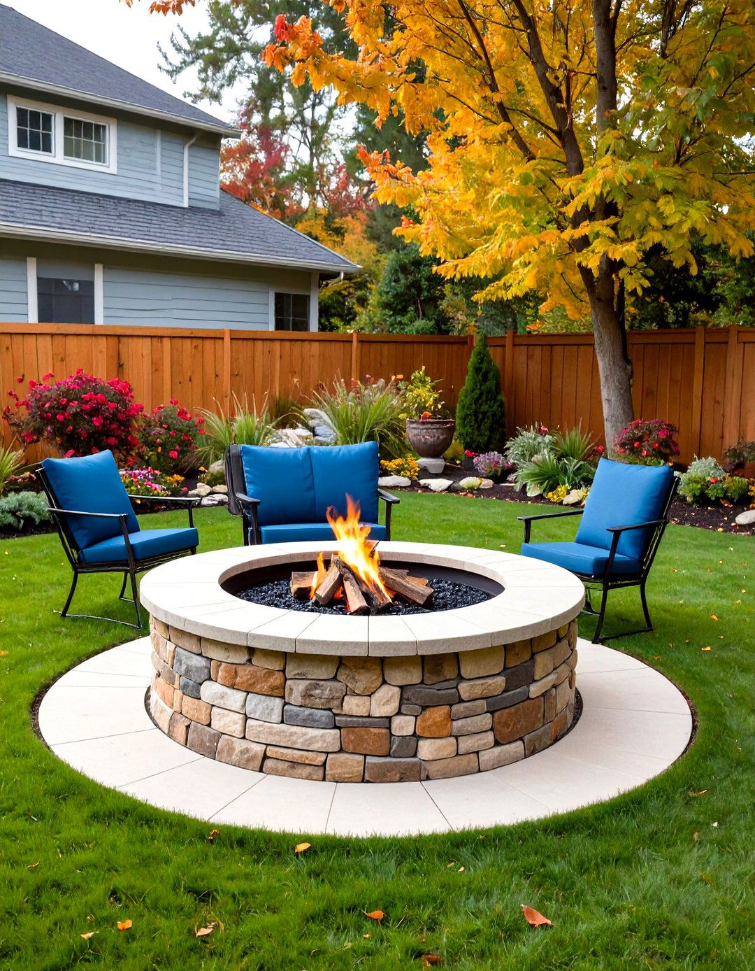 Traditional Wood Burning Flagstone Fire Pit - 24 Flagstone Fire Pit Ideas