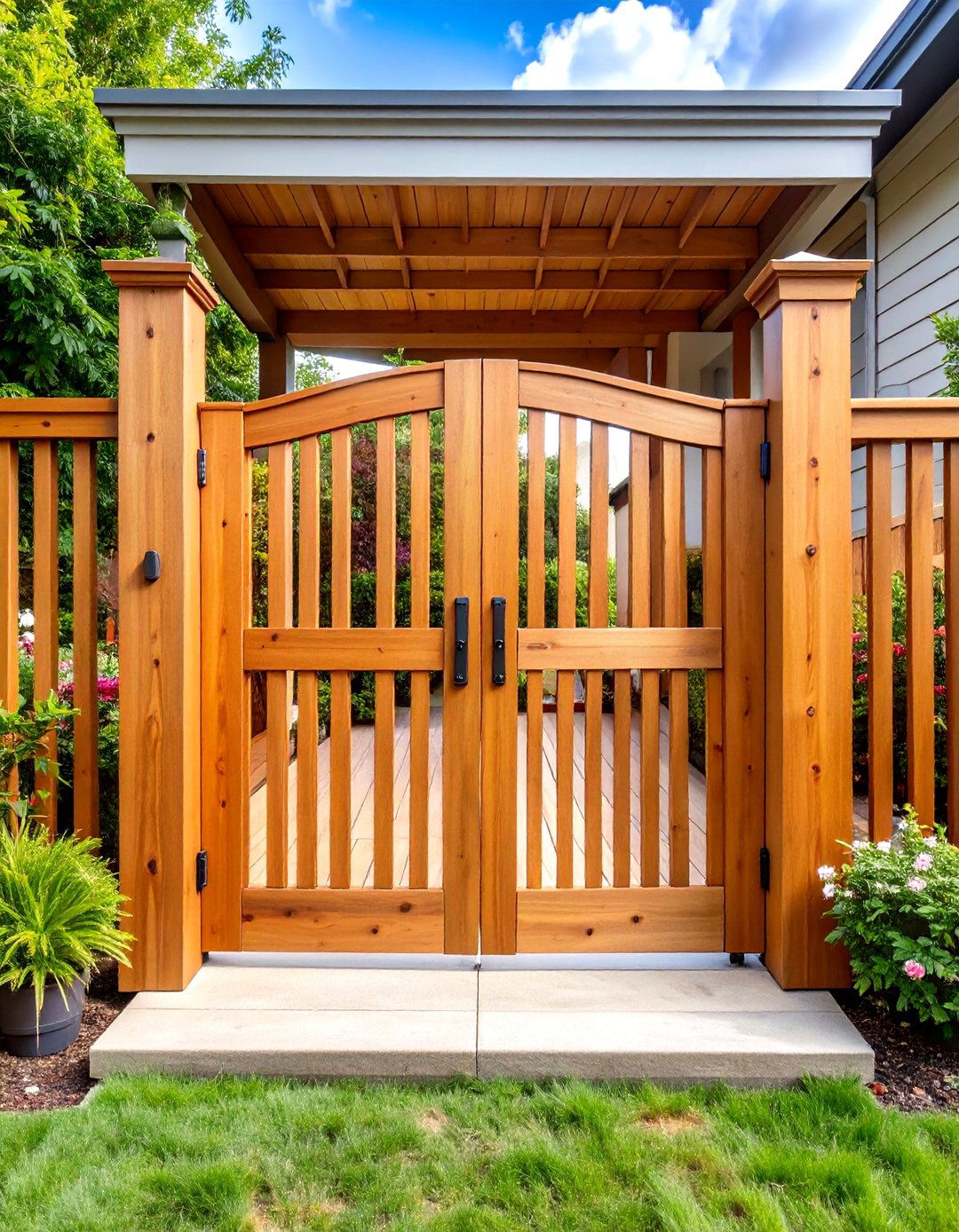 Traditional Wooden Baluster Deck Gate - 24 Deck Gate Ideas