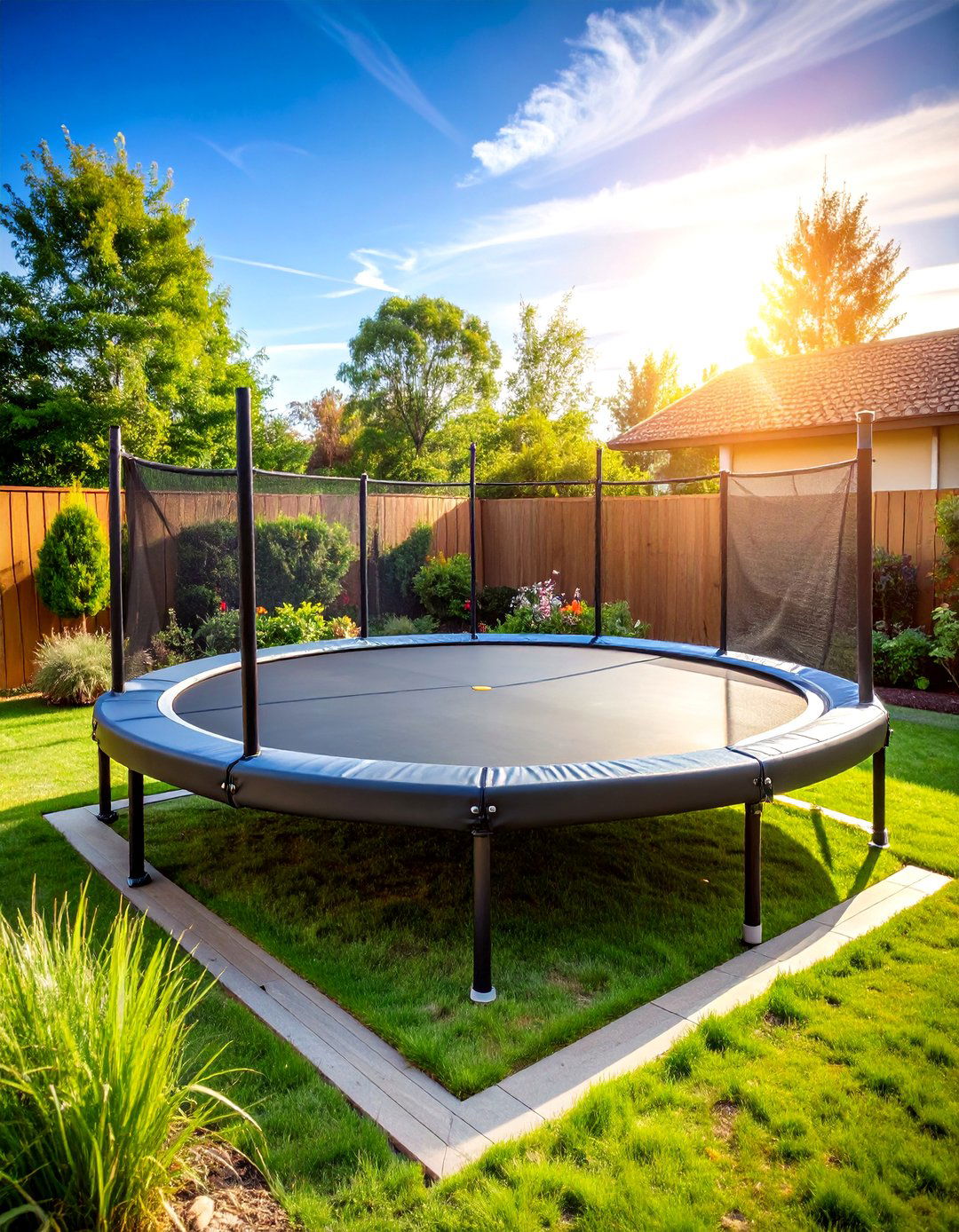 Trampoline Fitness and Fun Zone - 24 Backyard Playground Ideas