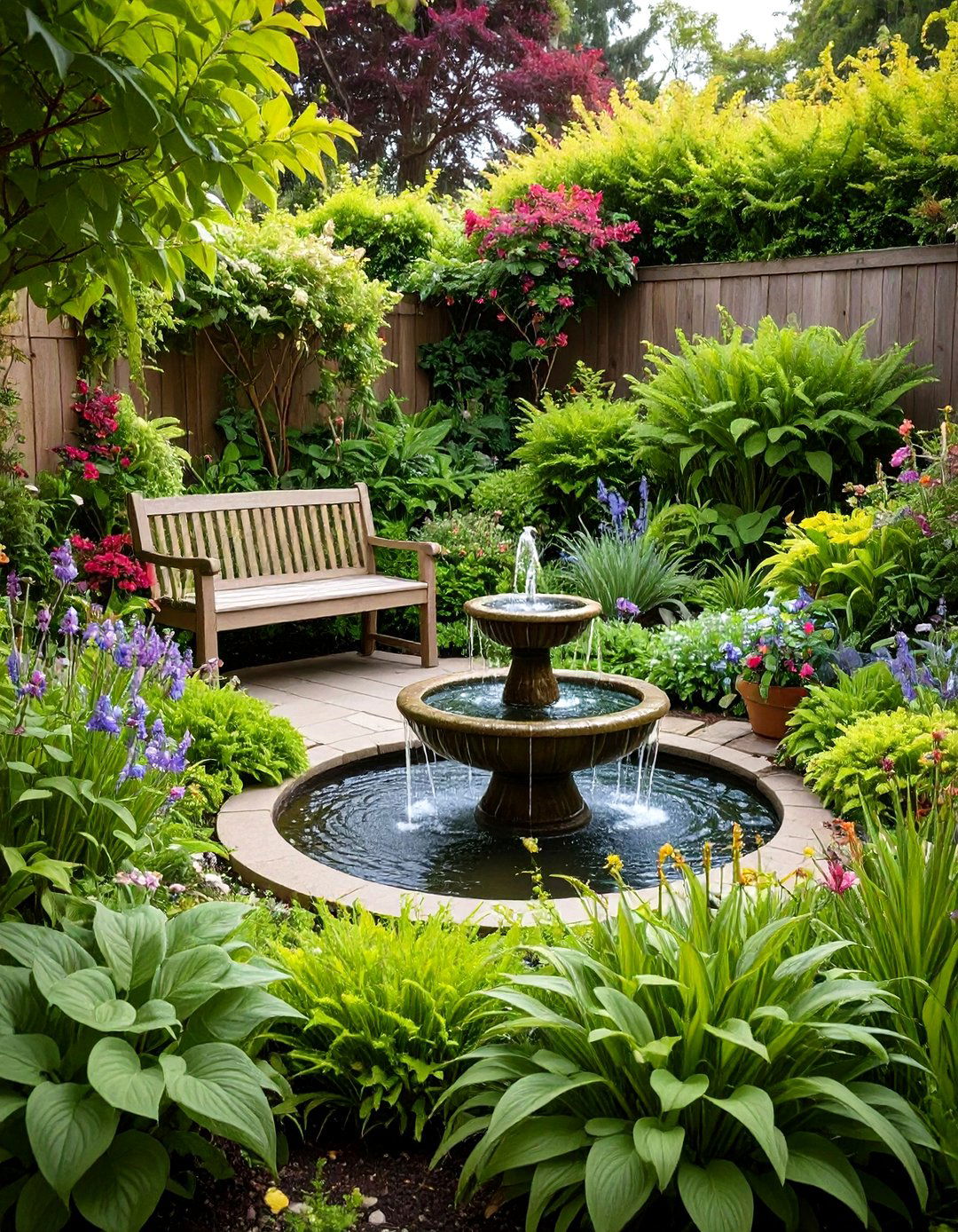 Tranquil Water Feature Garden - 24 Memorial Garden Ideas