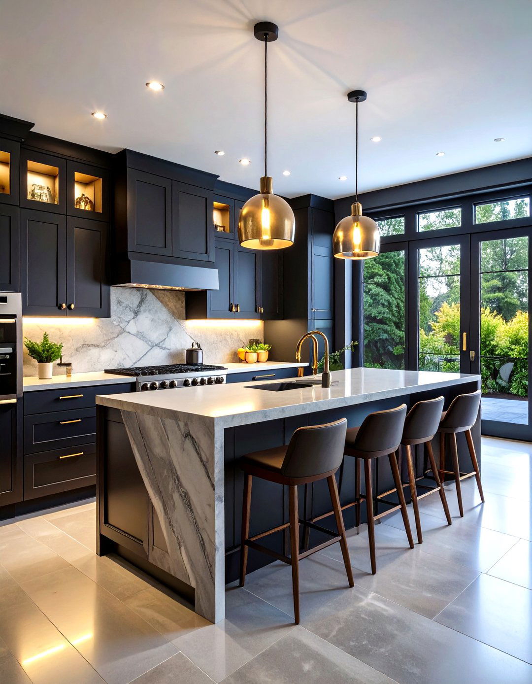 Transitional Black Cabinet Kitchen Styles - 24 kitchens with beautiful black cabinets
