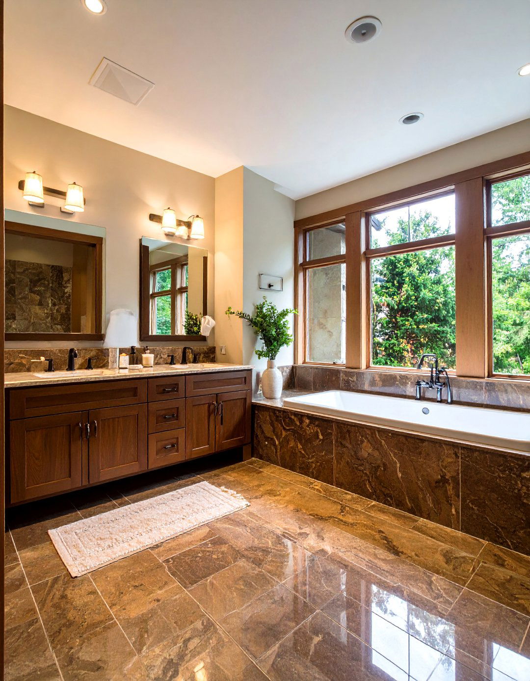 Transitional Brown Granite Bathroom Styles - 24 Brown Granite Bathroom Ideas