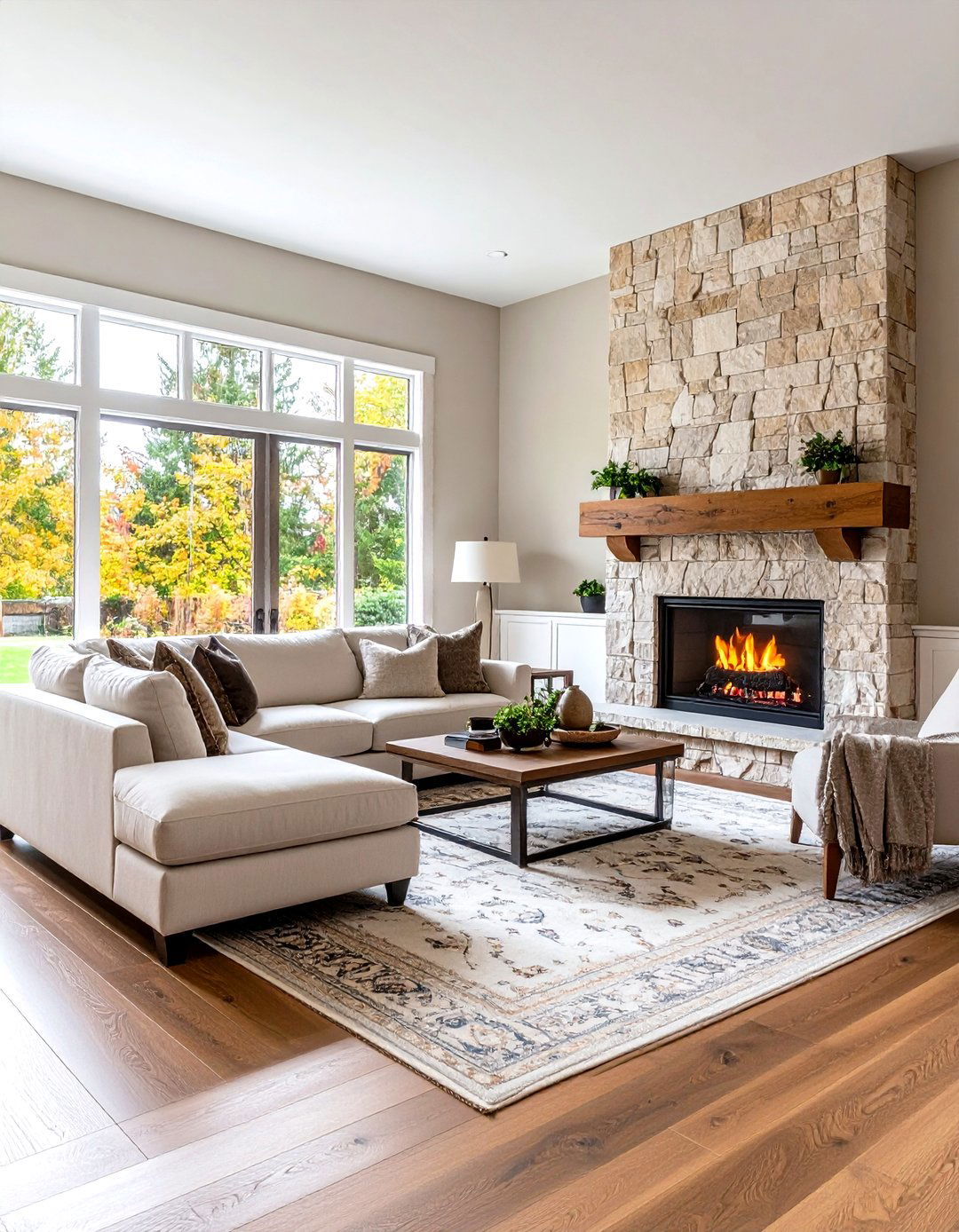 Transitional Elegance - 24 Living Room Ideas With Sectionals and Fireplace