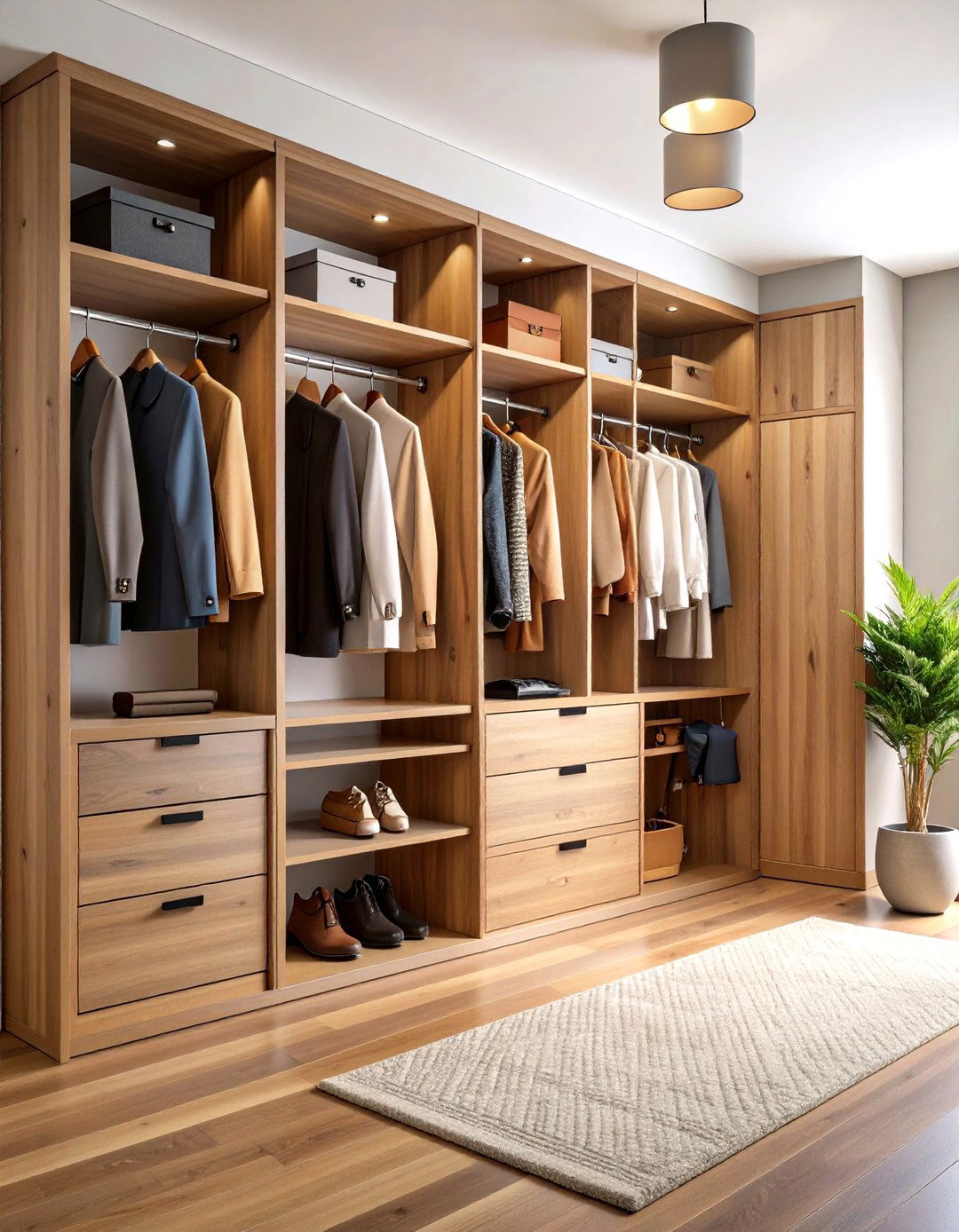 Transitional Entry Closet with Mixed Materials and Neutral Tones - 24 Entry Closet Ideas
