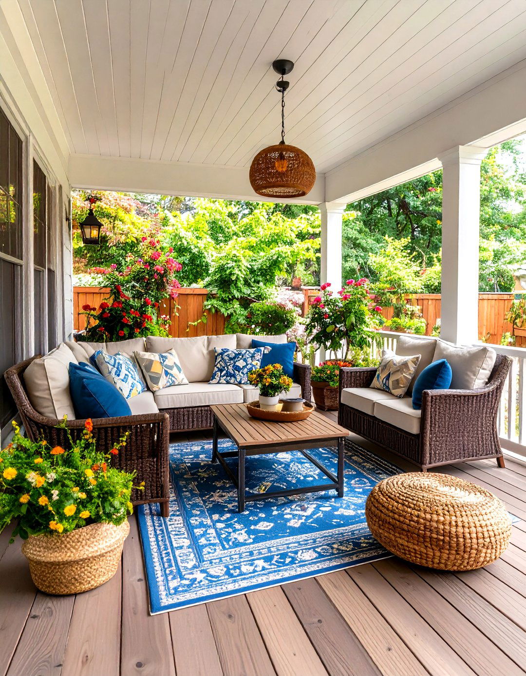 Transitional Indoor Outdoor Living - 24 Small Front Porch Ideas