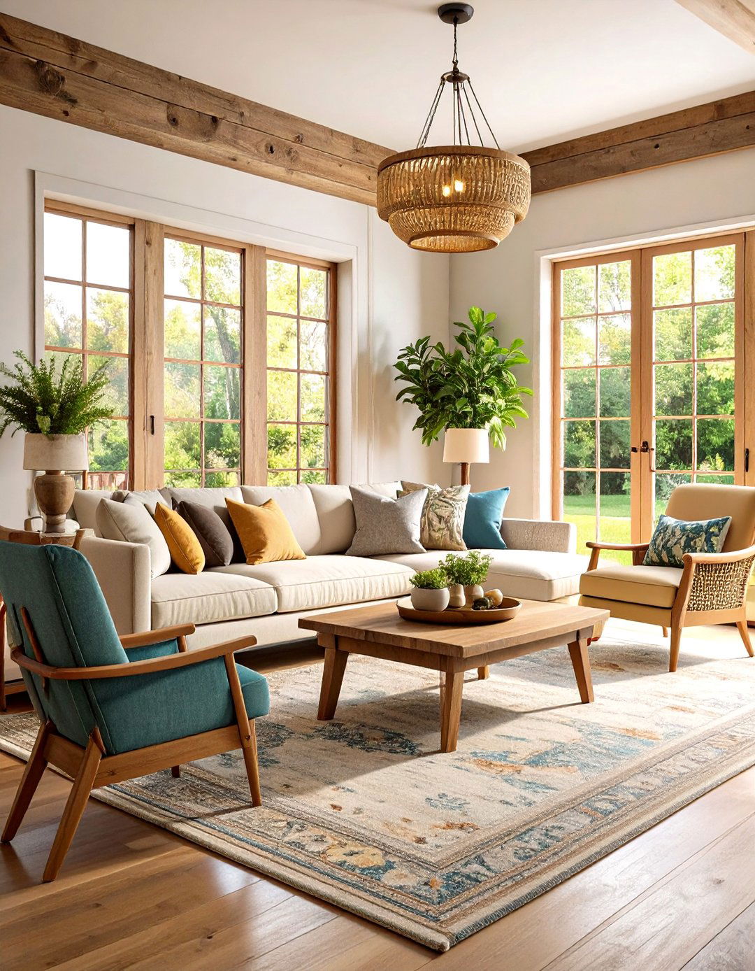 Transitional Living Room with Mixed Style Elements - 24 Cozy Living Room Ideas