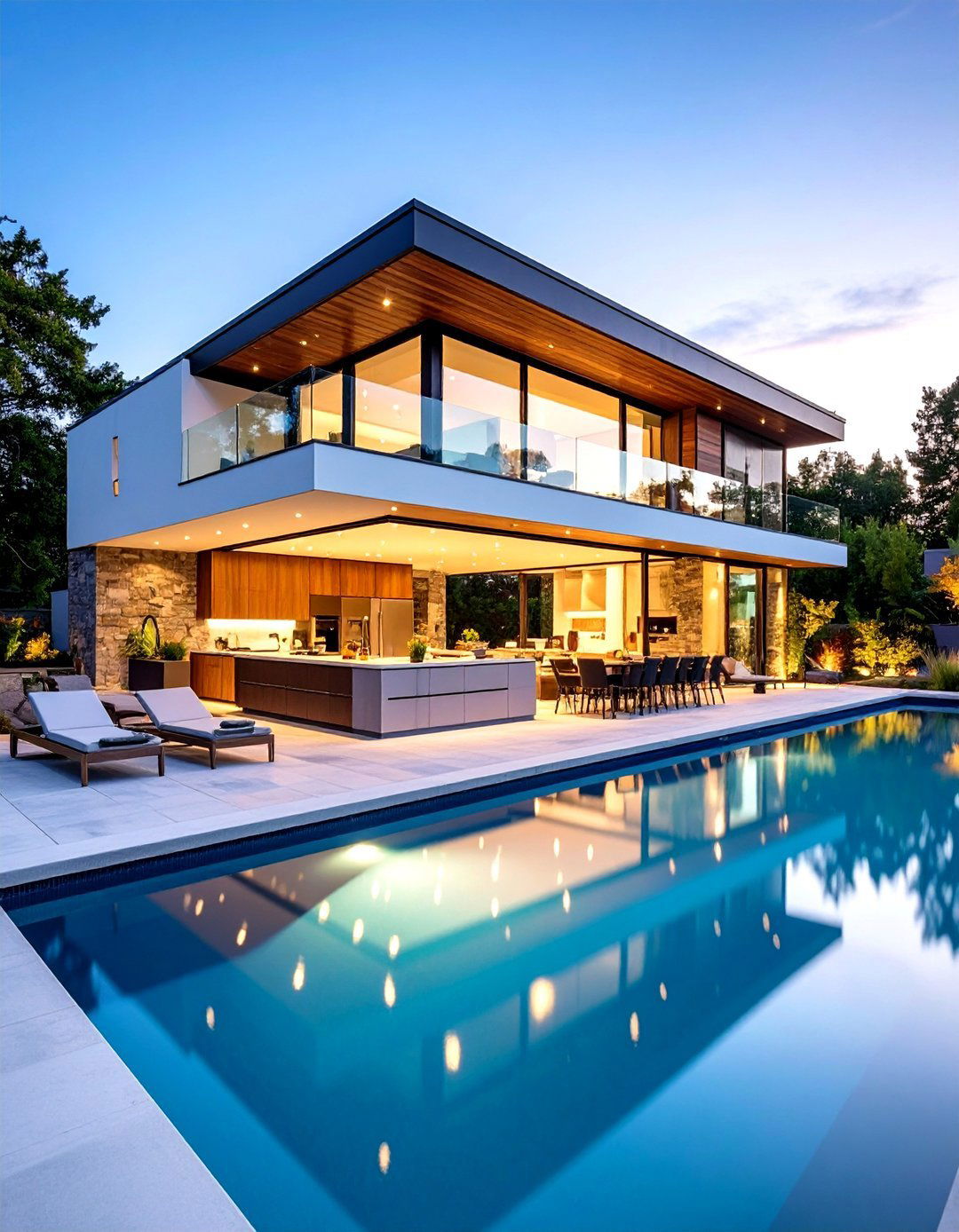 Transitional Pool House with Adaptive Kitchen Technology - 24 Pool House With Outdoor Kitchen Ideas
