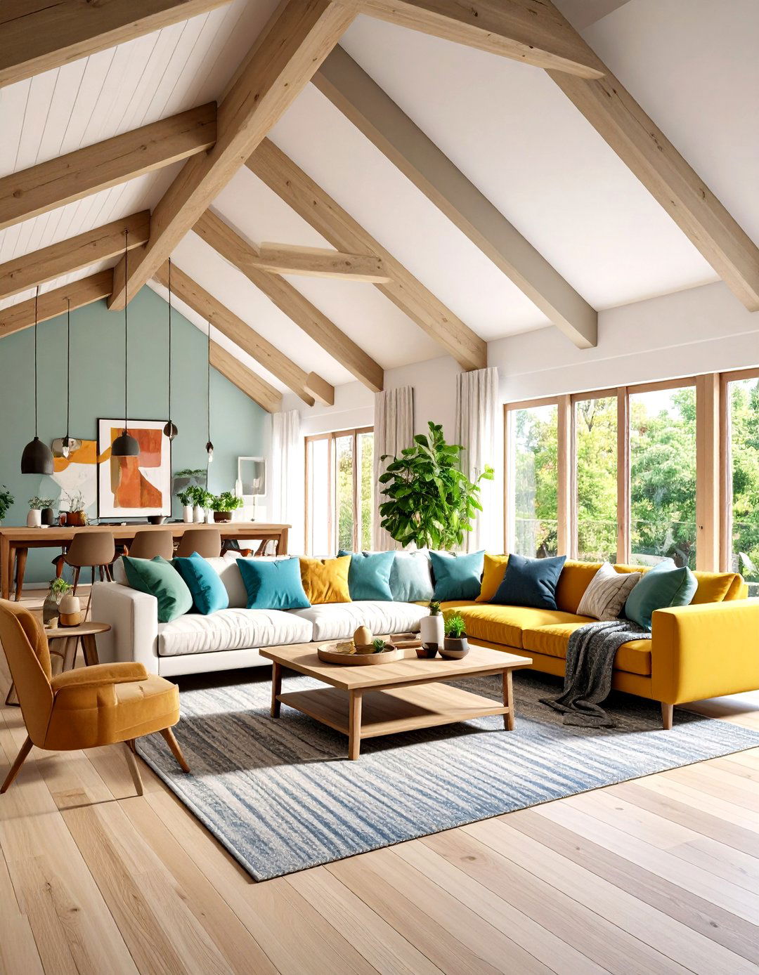 Transitional Style Balance - 24 Living Room Vaulted Ceiling Ideas
