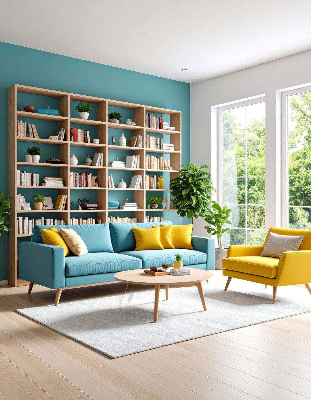 Transitional Style Mixed Materials Bookcase - 24 Bookcases Around Window Design Ideas