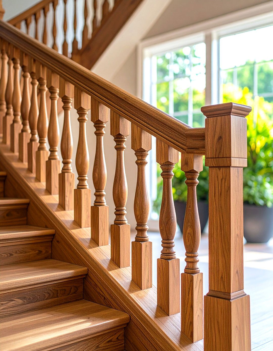Transitional Style Wood Railings - 24 Wood Stair Railing Ideas
