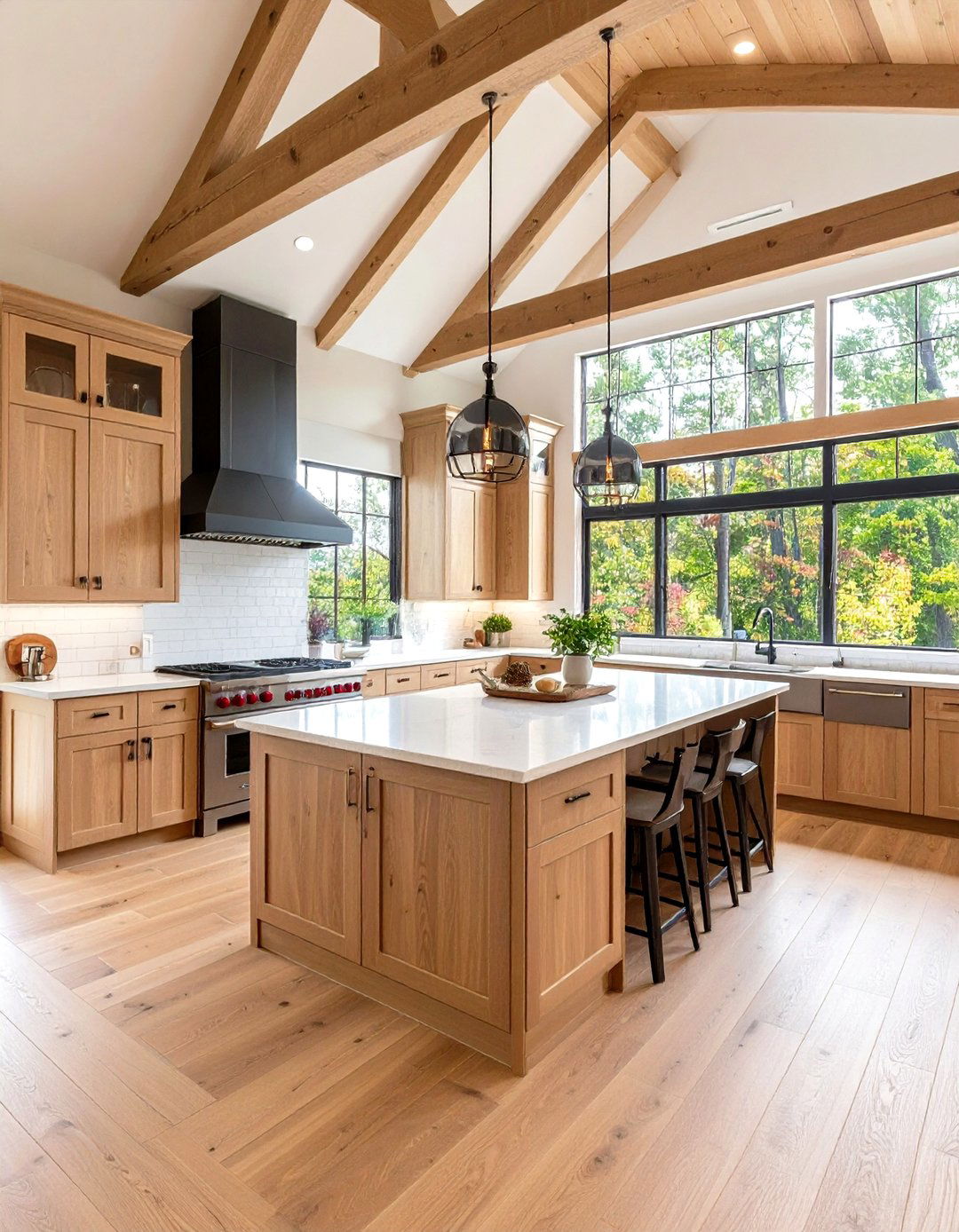 Transitional Vaulted Kitchen Design - 24 Vaulted Ceiling Kitchen Ideas