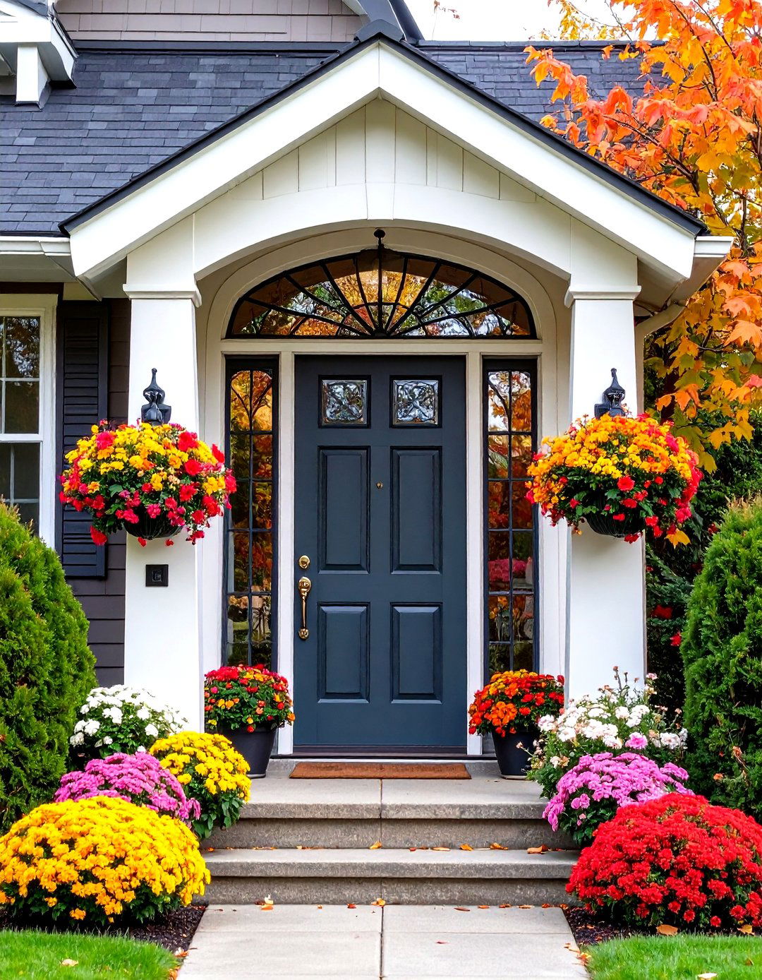 Transom Window Accents - 24 Front Door Decor Ideas