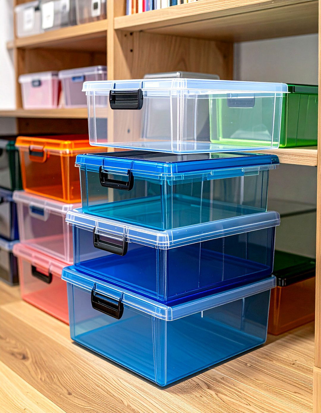 Transparent CD Storage Bins - 24 Cd Storage Ideas