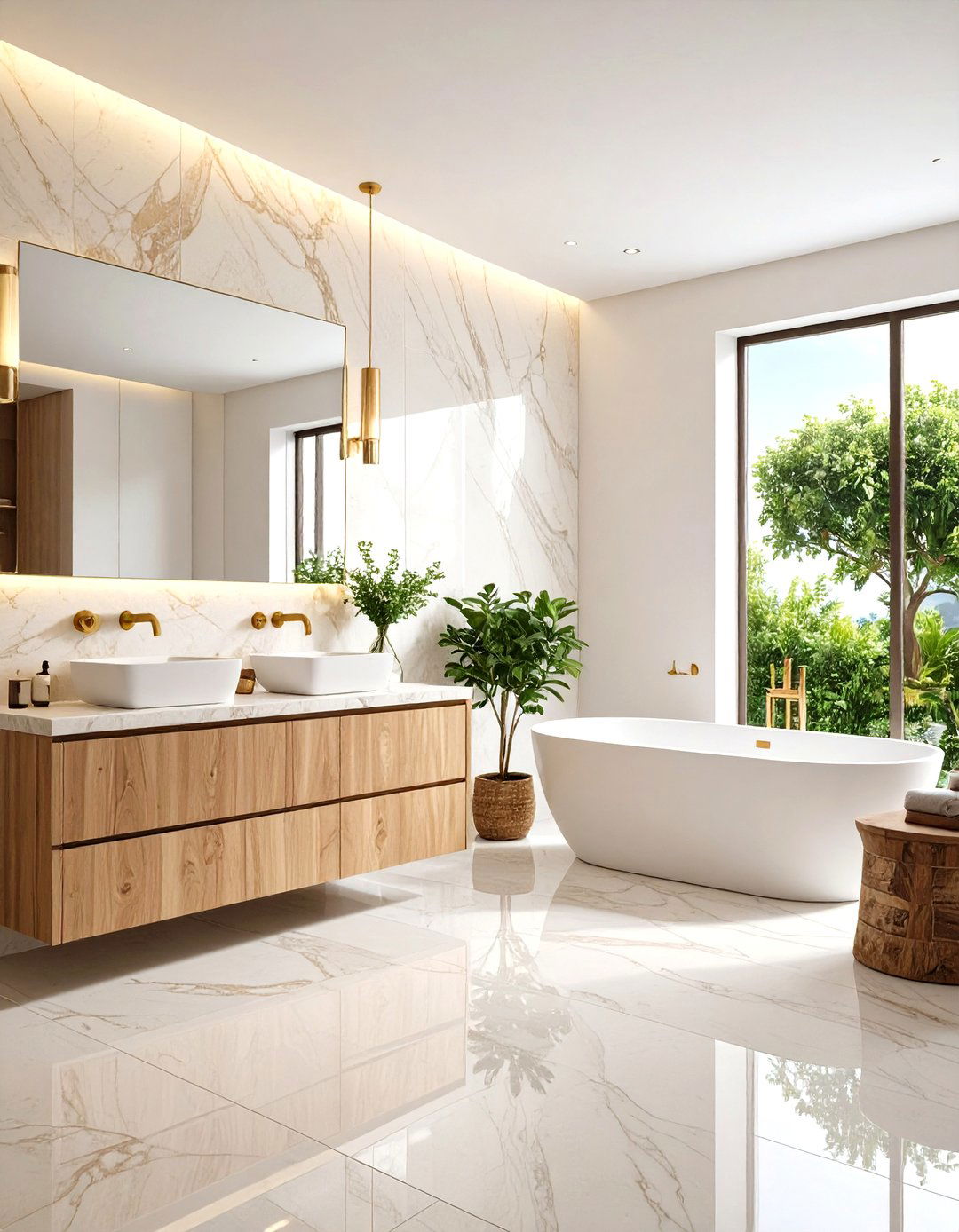 Travertine Bathroom Sophistication - 24 Neutral Bathroom Ideas
