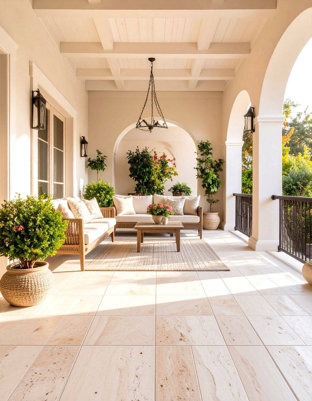 Travertine Natural Stone Beauty - 24 Front Porch Tile Ideas