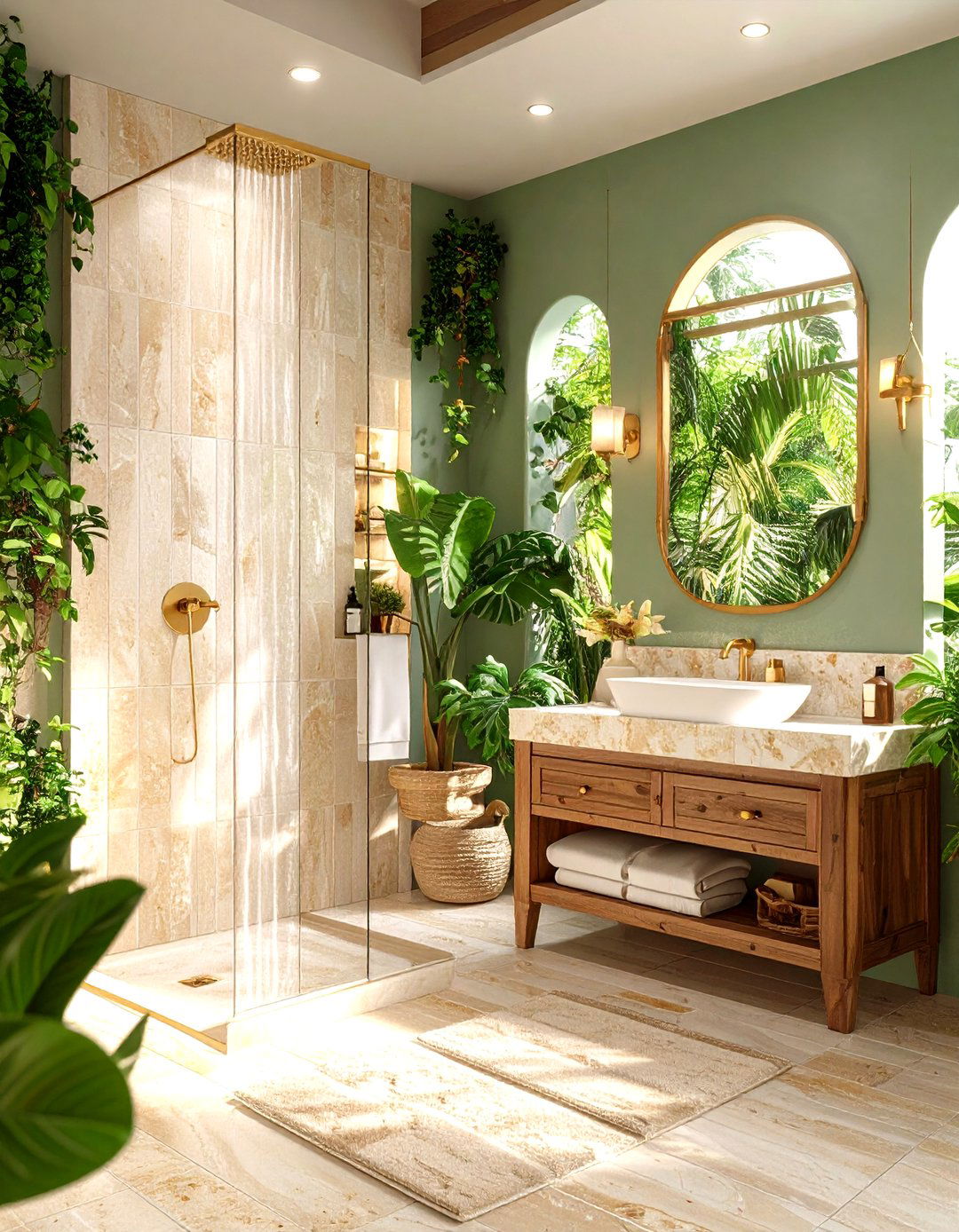 Travertine Shower Bathroom - 24 Tuscan Bathroom Ideas
